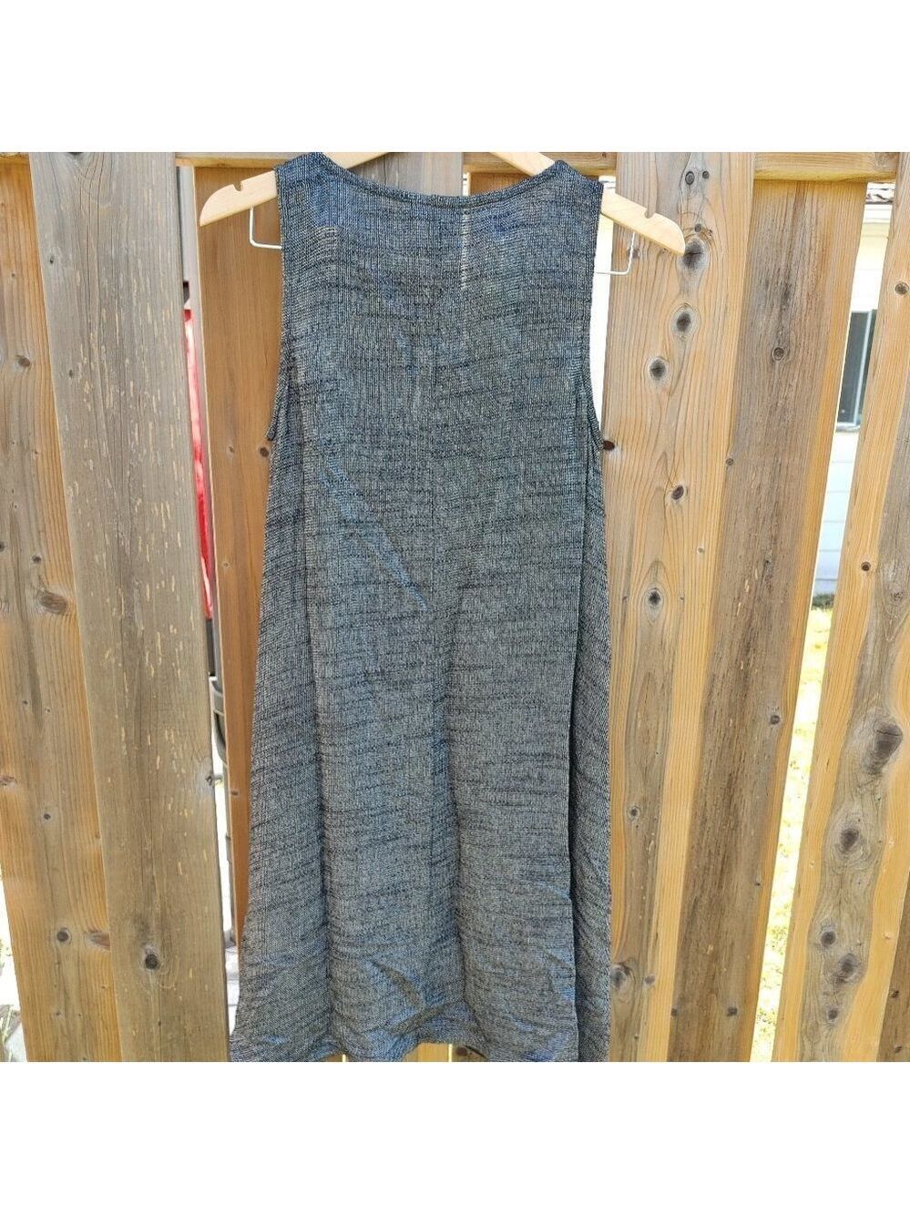 Eileen Fisher Jewel Neck 100% Silk Slip Dress Mesh Cotton Size Small BNWT